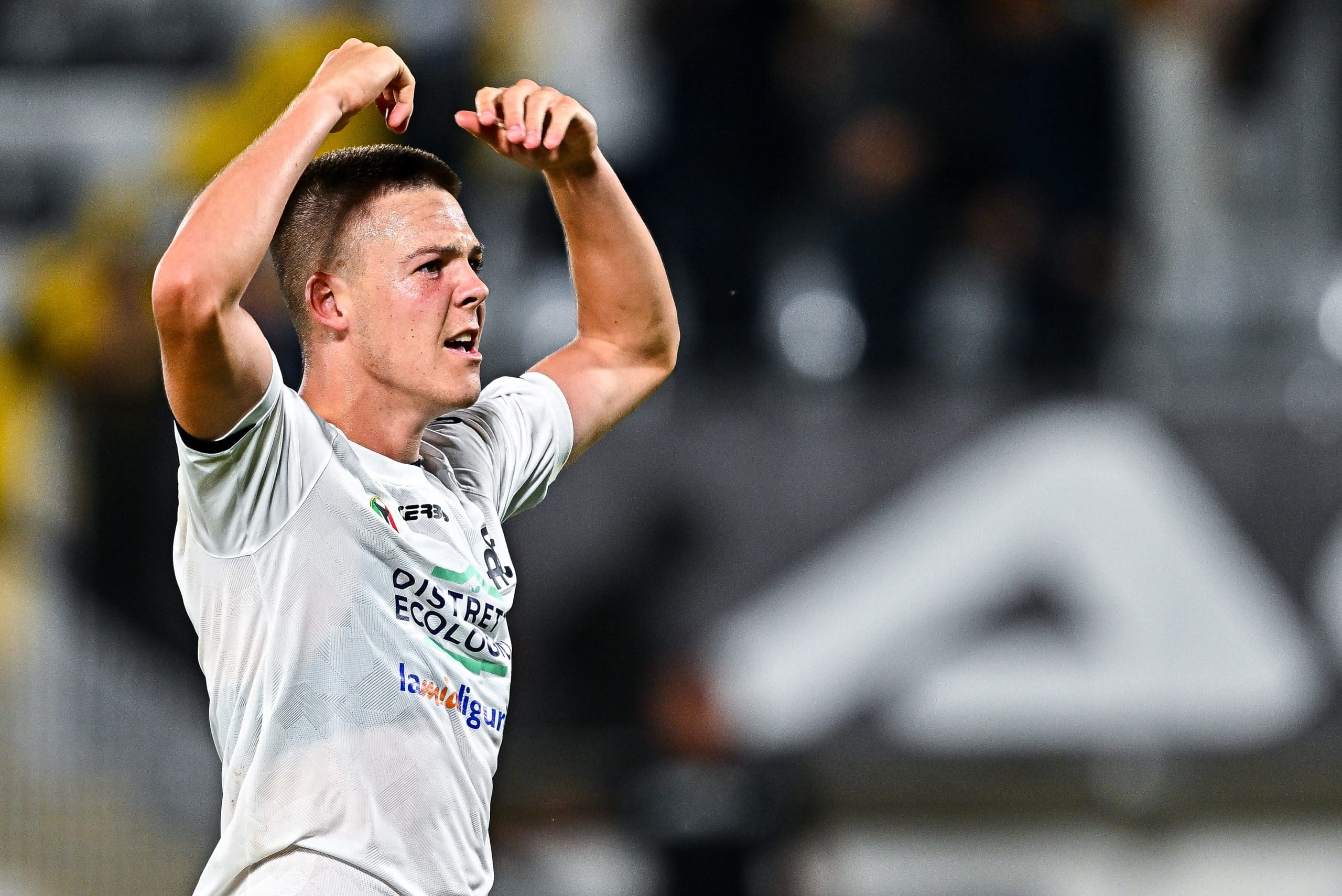 LA SPEZIA, ITALY - SEPTEMBER 17: Emil Holm of Spezia celebrates after the Serie A match between Spezia Calcio and UC Sampdoria at Stadio Alberto Picco on September 17, 2022 in La Spezia, Italy. (Photo by Simone Arveda/Getty Images)