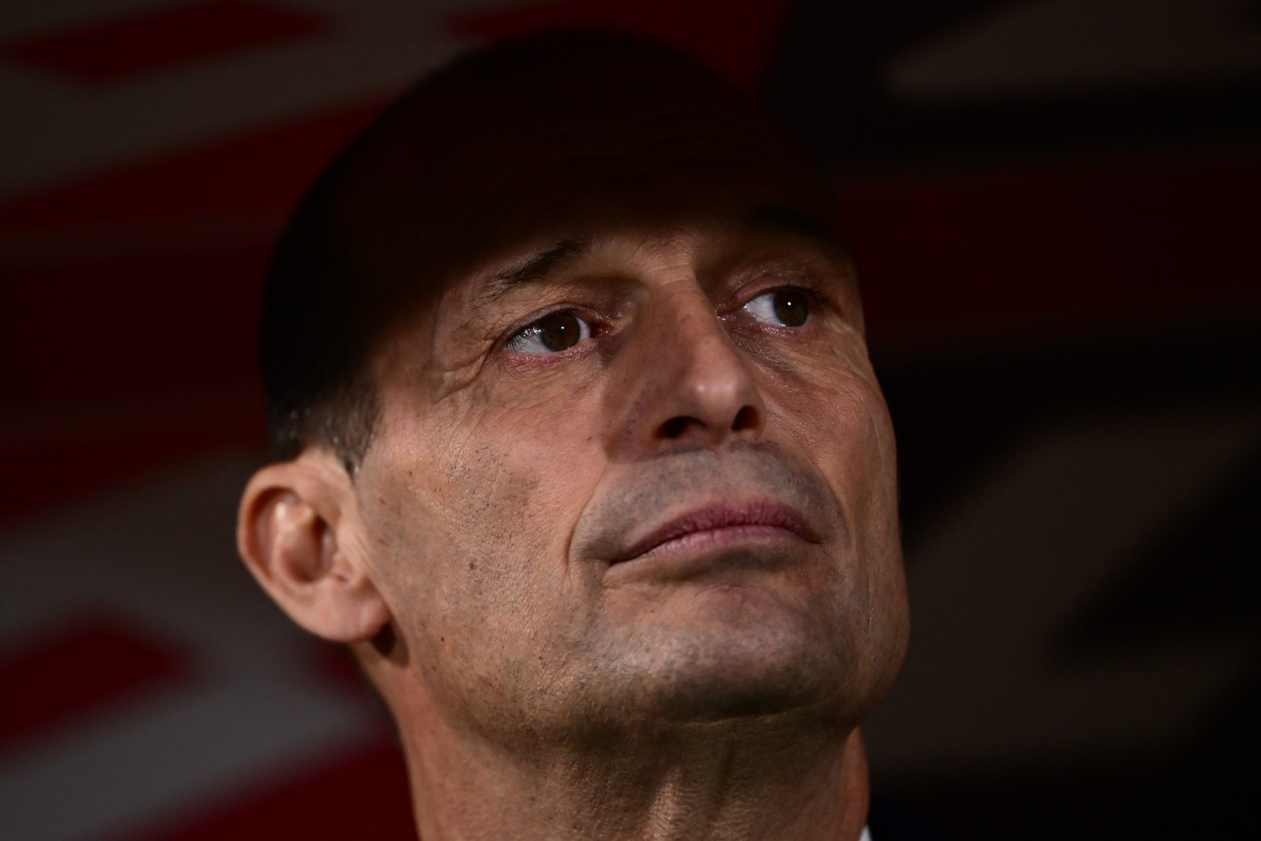 Juventus' Italian coach Massimiliano Allegri looks on before the Italian Serie A football match between AC Monza and Juventus at the Bianteo stadium in Monza on December 01, 2023. (Photo by Marco BERTORELLO / AFP) (Photo by MARCO BERTORELLO/AFP via Getty Images)