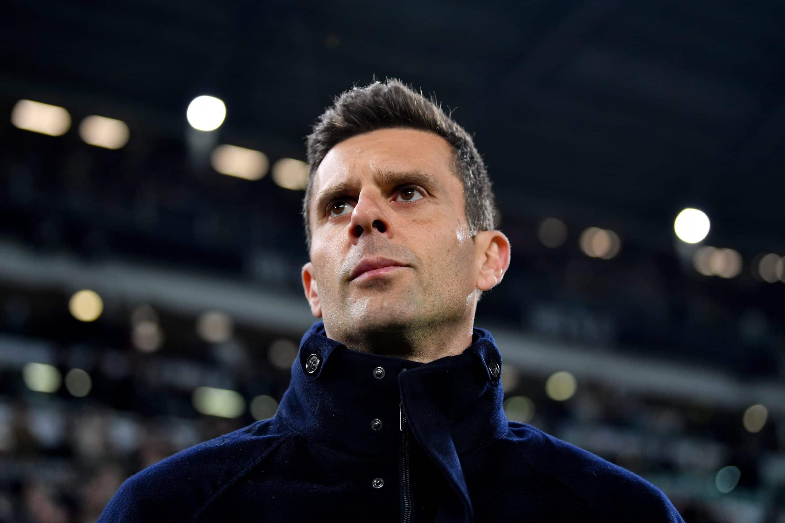 TURIN, ITALY - DECEMBER 29: Thiago Motta, Head Coach of Juventus, looks on prior to the Serie A match between Juventus and Fiorentina at Allianz Stadium on December 29, 2024 in Turin, Italy. (Photo by Valerio Pennicino/Getty Images)