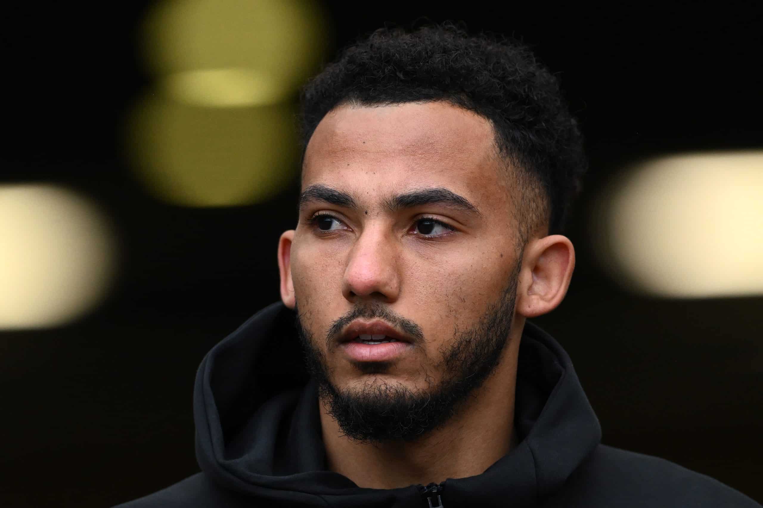 NEWCASTLE UPON TYNE, ENGLAND - NOVEMBER 02: Lloyd Kelly of Newcastle United looks on as he arrives at the ground prior to the Premier League match between Newcastle United FC and Arsenal FC at St James' Park on November 02, 2024 in Newcastle upon Tyne, England. (Photo by Stu Forster/Getty Images)