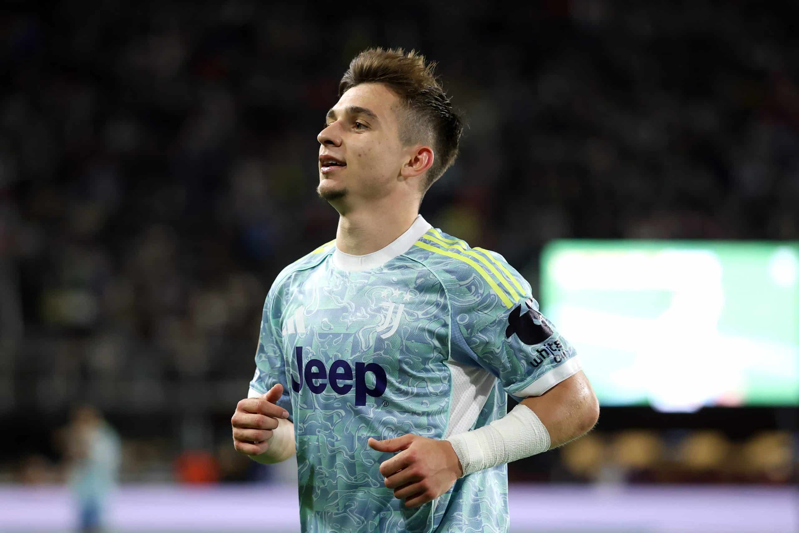 WASHINGTON, DC - JUNE 18: Francisco Conceicao #7 of Juventus FC celebrates after scoring his team's fifth goal during the FIFA Club World Cup 2025 group G match between Al Ain FC and Juventus FC at Audi Field on June 18, 2025 in Washington, DC. (Photo by Kevin C. Cox/Getty Images)