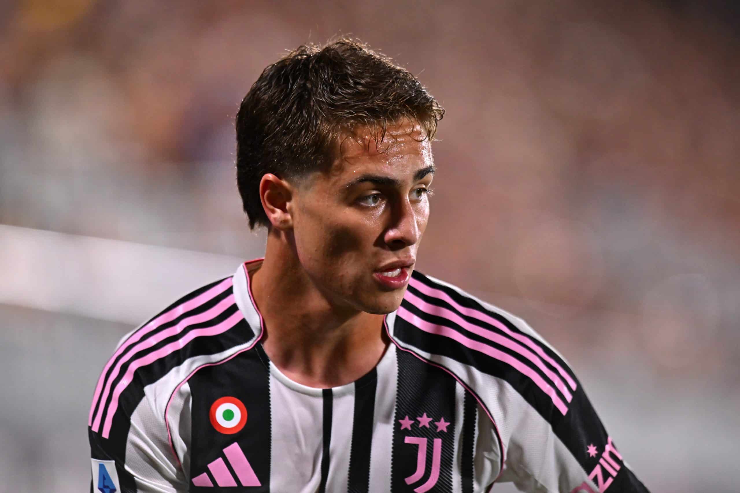 VENICE, ITALY - MAY 25: Kenan Yildiz of Juventus looks on during the Serie A match between Venezia and Juventus at Stadio Pier Luigi Penzo on May 25, 2025 in Venice, Italy. (Photo by Alessandro Sabattini/Getty Images)