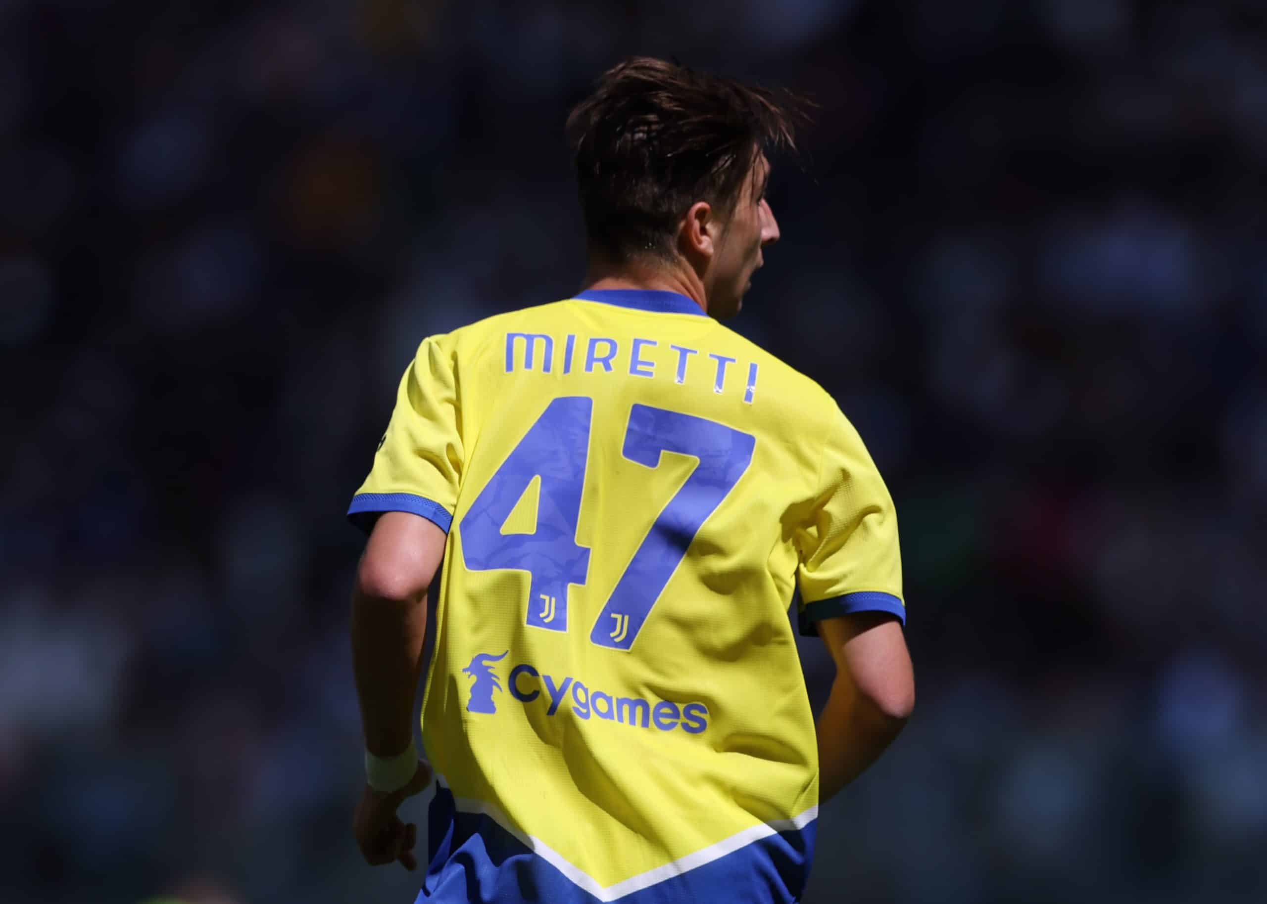 TURIN, ITALY - MAY 01: Fabio Miretti of Juventus looks over his shoulder during the Serie A match between Juventus and Venezia FC at Allianz Stadium on May 01, 2022 in Turin, Italy. (Photo by Jonathan Moscrop/Getty Images)