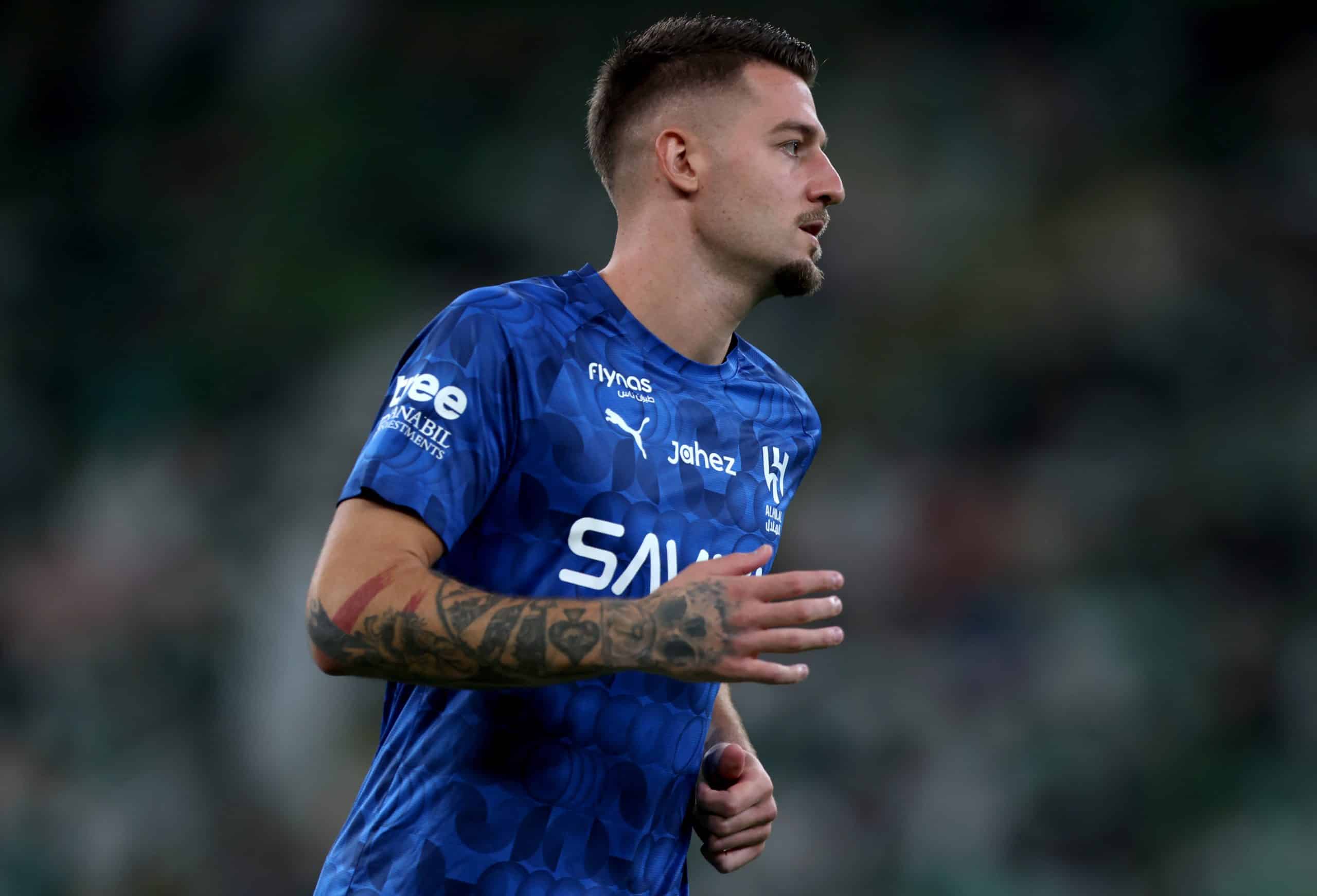 JEDDAH, SAUDI ARABIA - SEPTEMBER 19: Sergej Milinkovic-Savic of Al Hilal warms up prior to the Saudi Pro League match between Al Ahli and Al Hilal at King Abdullah Sports City on September 19, 2025 in Jeddah, Saudi Arabia. (Photo by Yasser Bakhsh/Getty Images)