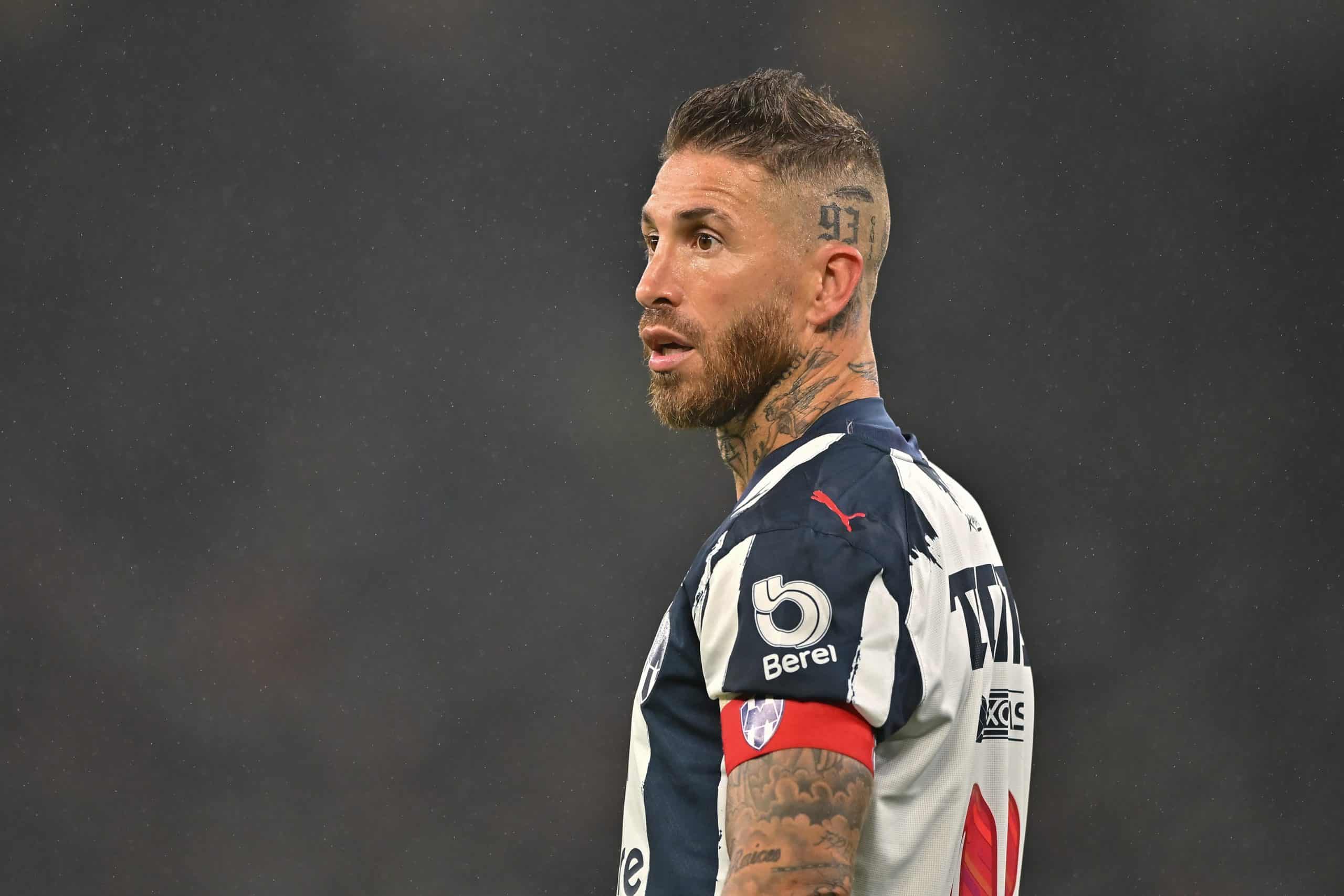 MONTERREY, MEXICO - NOVEMBER 26: Sergio Ramos of Monterrey looks on during the quarterfinals first leg match between Monterrey and America as part of the Torneo Apertura 2025 Liga MX at BBVA Stadium on November 26, 2025 in Monterrey, Mexico. (Photo by Azael Rodriguez/Getty Images)