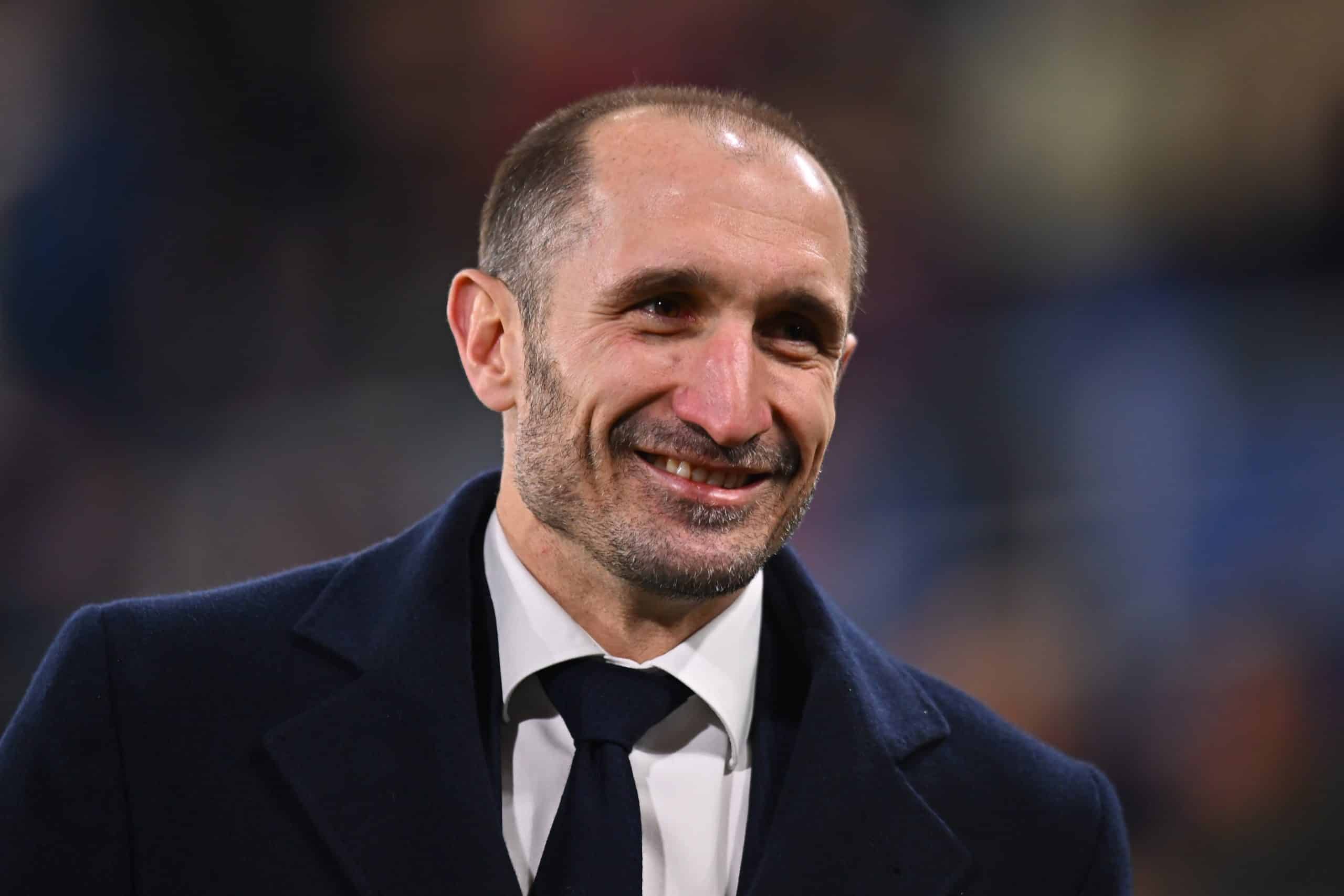 BOLOGNA, ITALY - DECEMBER 14: Former Juventus player Giorgio Chiellini looks on prior to the Serie A match between Bologna FC 1909 and Juventus FC at Renato Dall'Ara Stadium on December 14, 2025 in Bologna, Italy. (Photo by Alessandro Sabattini/Getty Images)